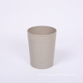 Wicker Shape Surface 6.3l Round Waste Plastic Trash Bin Can Plastic Waste Bin